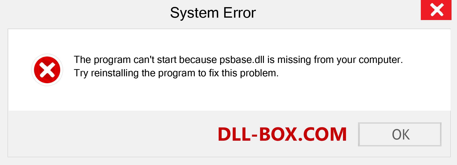  psbase.dll file is missing?. Download for Windows 7, 8, 10 - Fix  psbase dll Missing Error on Windows, photos, images