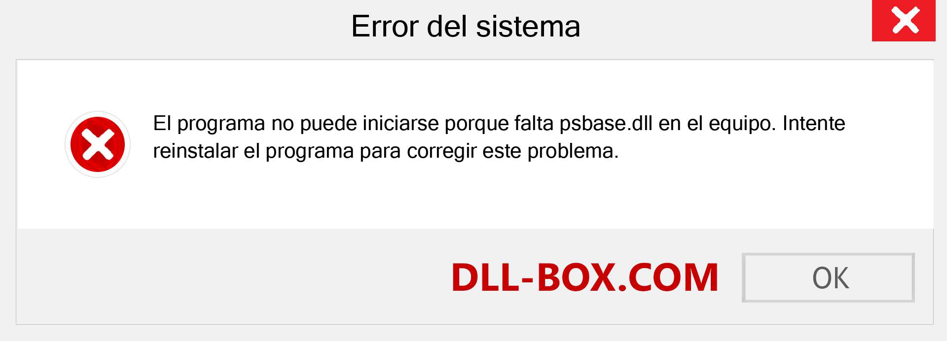 ¿Falta el archivo psbase.dll ?. Descargar para Windows 7, 8, 10 - Corregir psbase dll Missing Error en Windows, fotos, imágenes